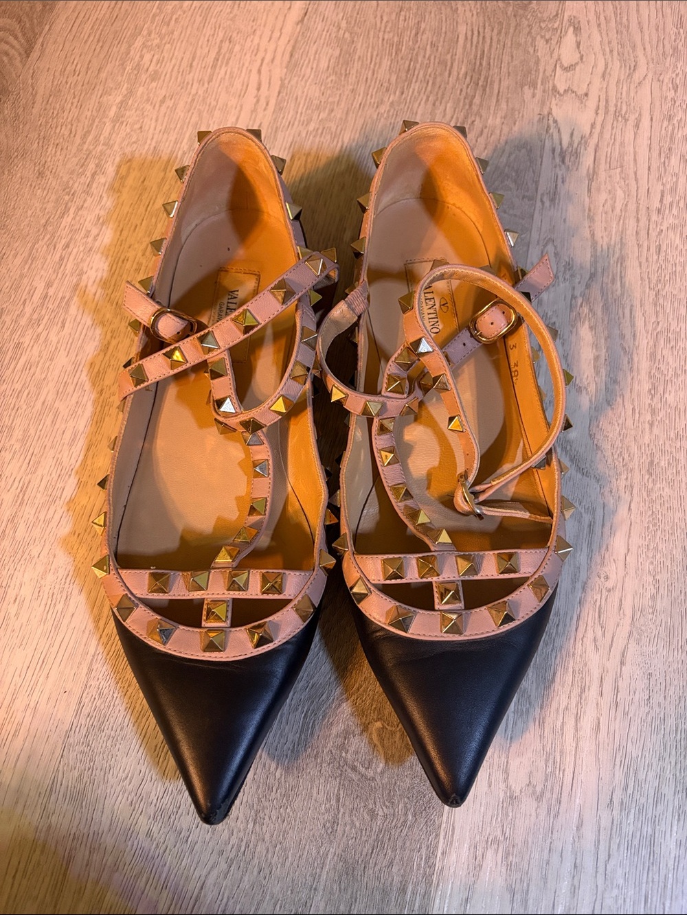Coveted Valentino Rockstud Caged Flats